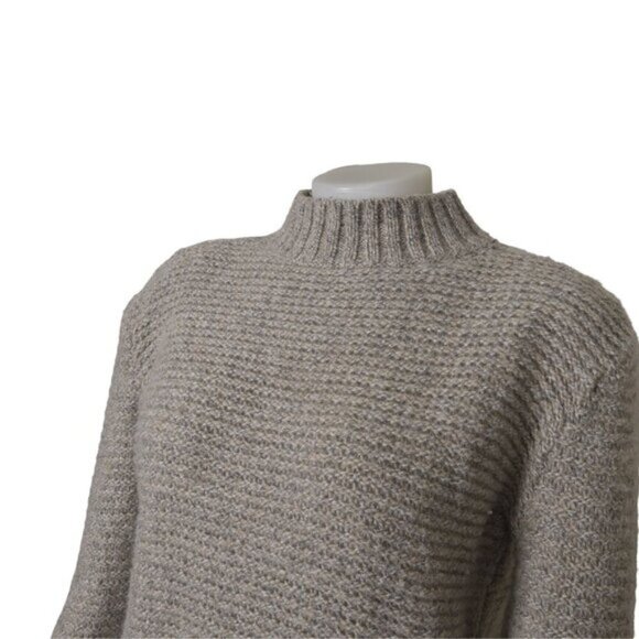 Roots Lambs Wool Sweater Gray Tan Long Sleeve Size Small - Picture 3 of 10